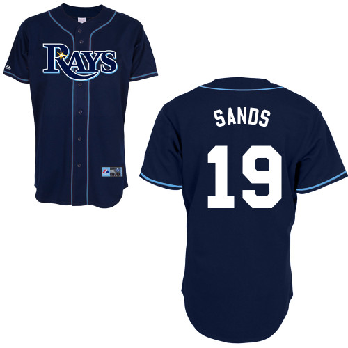 Jerry Sands #19 Youth Baseball Jersey-Tampa Bay Rays Authentic Alternate 2 Navy Cool Base MLB Jersey